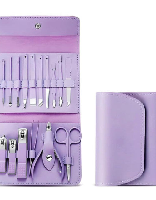 16 Piece Manicure Set - Professional Grooming Kit for Nails, Cuticles & Personal Care