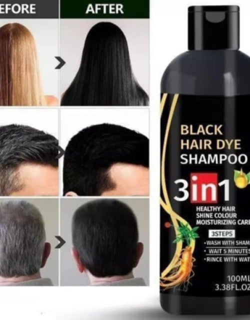 Herbal 3 in 1 Hair Dye Instant Black Hair Shampoo for Women & Men ( Pack Of 2 )