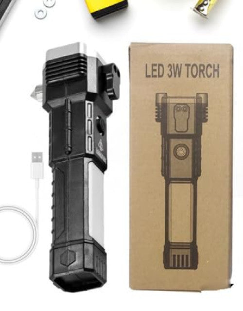 Rechargeable Torch LED Flashlight with Long Distance Beam Range